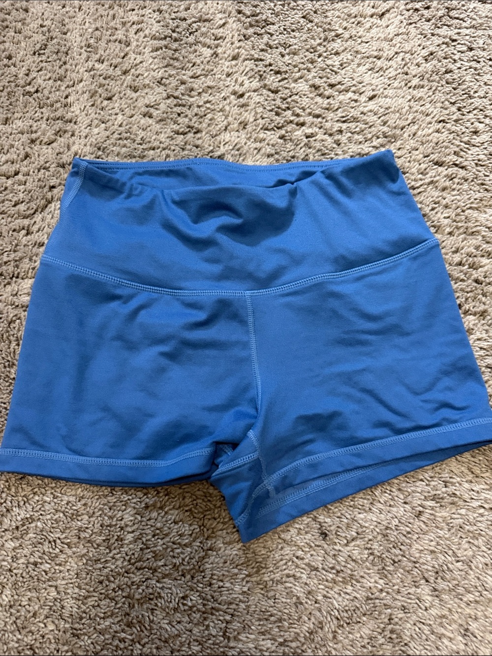 High-Waist Blue Active Shorts